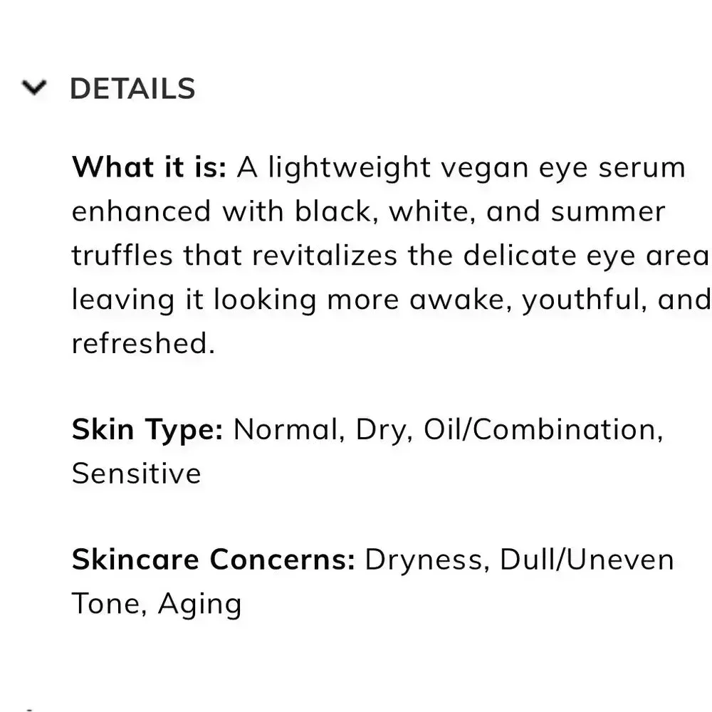 BNIB Byroe Truffle Eye Serum 1.01 FL OZ
